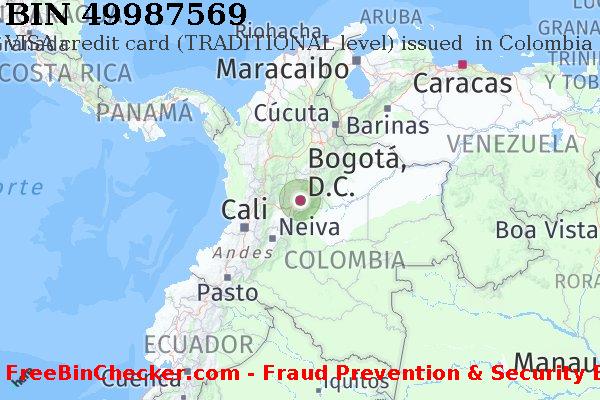 49987569 VISA credit Colombia CO Lista de BIN