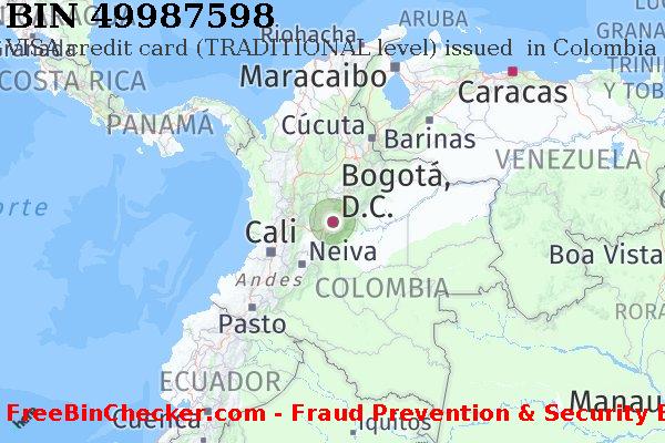 49987598 VISA credit Colombia CO Lista de BIN