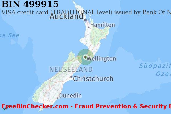 499915 VISA credit New Zealand NZ BIN-Liste