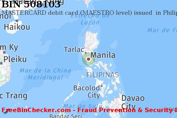 508103 MASTERCARD debit Philippines PH Lista de BIN