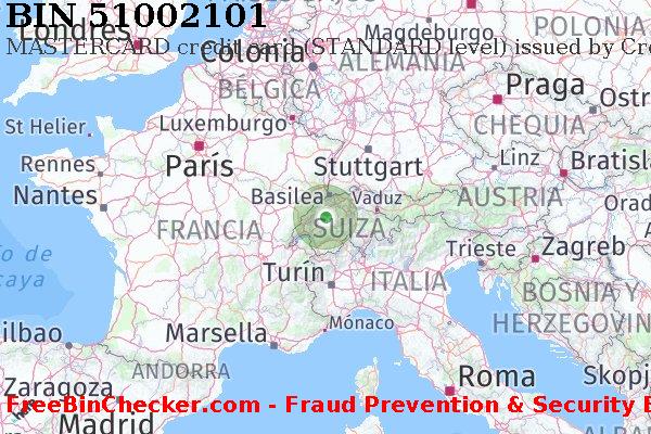 51002101 MASTERCARD credit Switzerland CH Lista de BIN