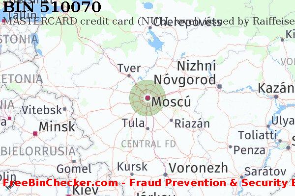 510070 MASTERCARD credit Russian Federation RU Lista de BIN