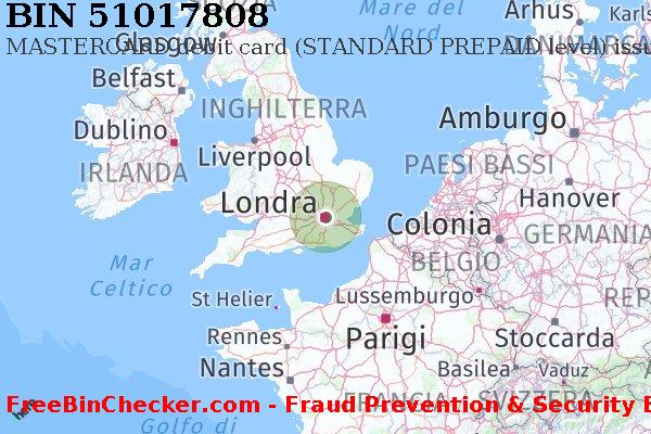 51017808 MASTERCARD debit United Kingdom GB Lista BIN