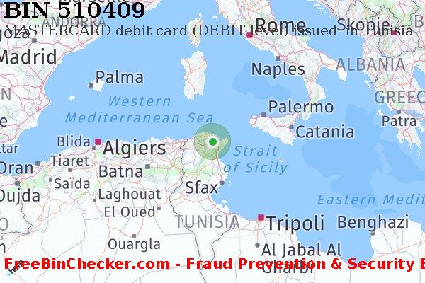 510409 MASTERCARD debit Tunisia TN बिन सूची