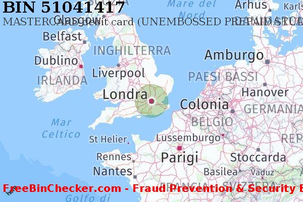 51041417 MASTERCARD debit United Kingdom GB Lista BIN