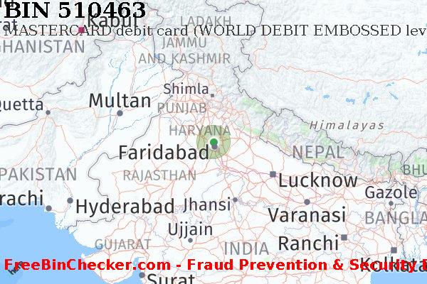 510463 MASTERCARD debit India IN বিন তালিকা