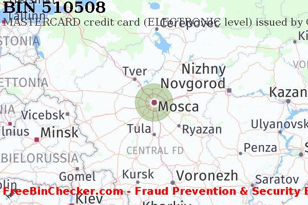 510508 MASTERCARD credit Russian Federation RU Lista BIN