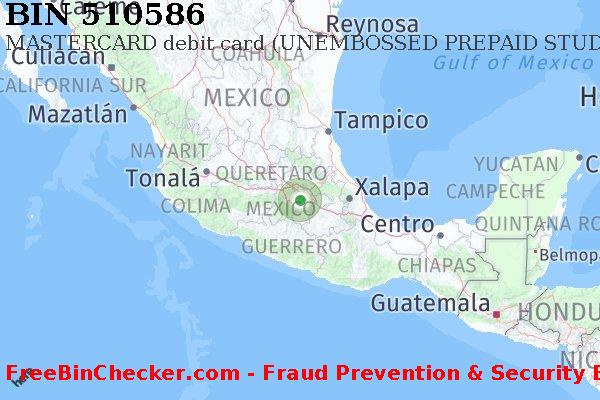 510586 MASTERCARD debit Mexico MX BIN Lijst