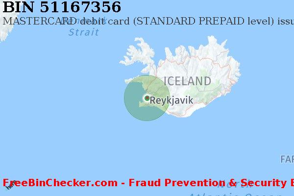 51167356 MASTERCARD debit Iceland IS Lista de BIN