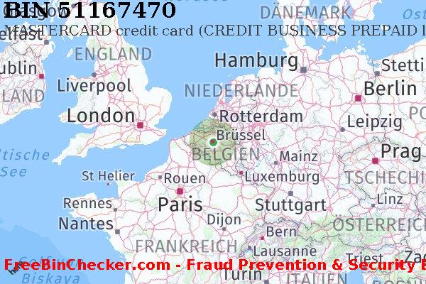 51167470 MASTERCARD credit Belgium BE BIN-Liste