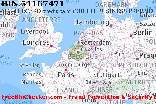 51167471 MASTERCARD credit Belgium BE BIN Liste 