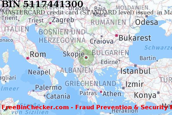 5117441300 MASTERCARD credit Macedonia MK BIN-Liste