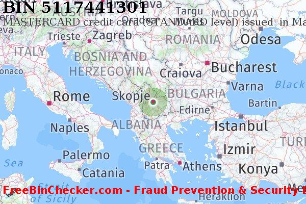 5117441301 MASTERCARD credit Macedonia MK BIN List