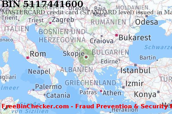 5117441600 MASTERCARD credit Macedonia MK BIN-Liste