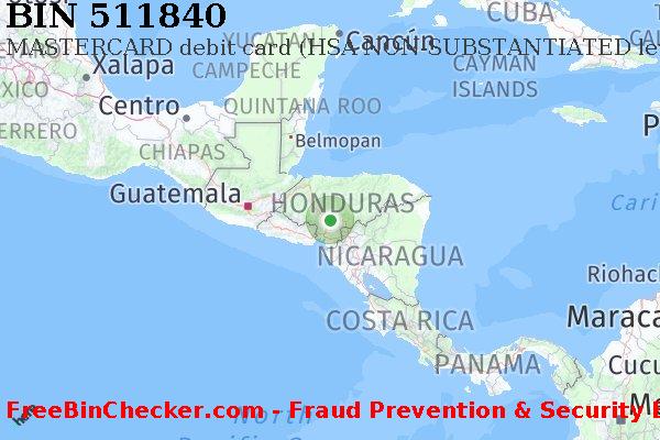 511840 MASTERCARD debit Honduras HN BIN Danh sách