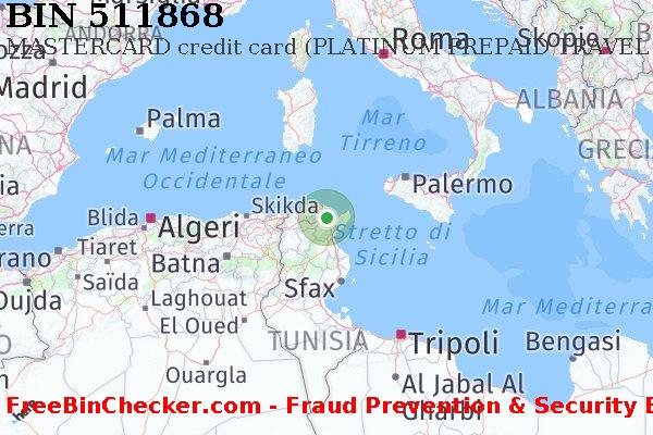 511868 MASTERCARD credit Tunisia TN Lista BIN