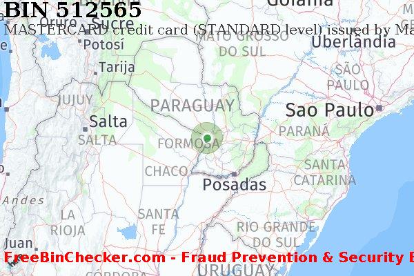 512565 MASTERCARD credit Paraguay PY बिन सूची