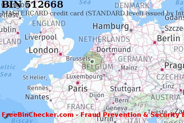 512668 MASTERCARD credit Belgium BE बिन सूची