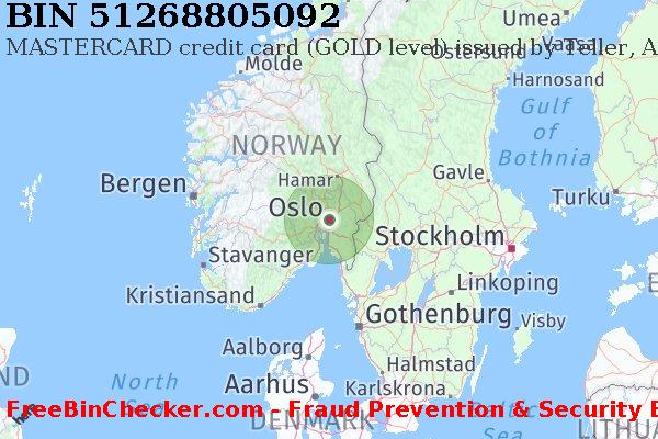 51268805092 MASTERCARD credit Norway NO BIN List