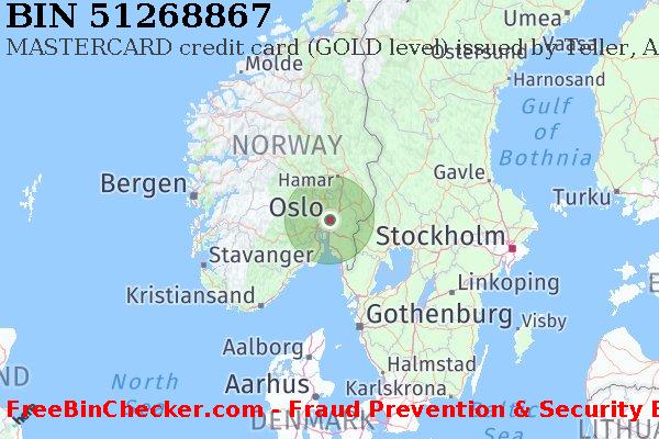 51268867 MASTERCARD credit Norway NO BIN List