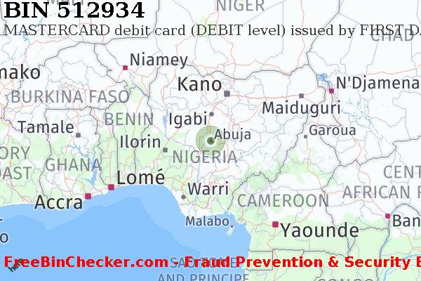 512934 MASTERCARD debit Nigeria NG Lista de BIN