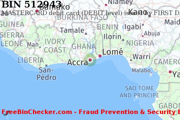 512943 MASTERCARD debit Ghana GH BIN Lijst