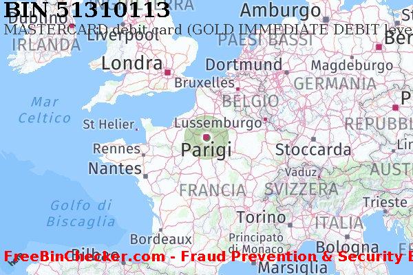 51310113 MASTERCARD debit France FR Lista BIN