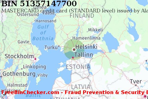 51357147700 MASTERCARD credit Finland FI BIN List