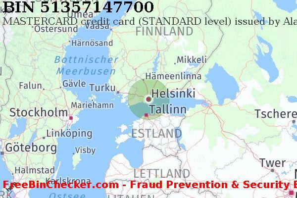 51357147700 MASTERCARD credit Finland FI BIN-Liste