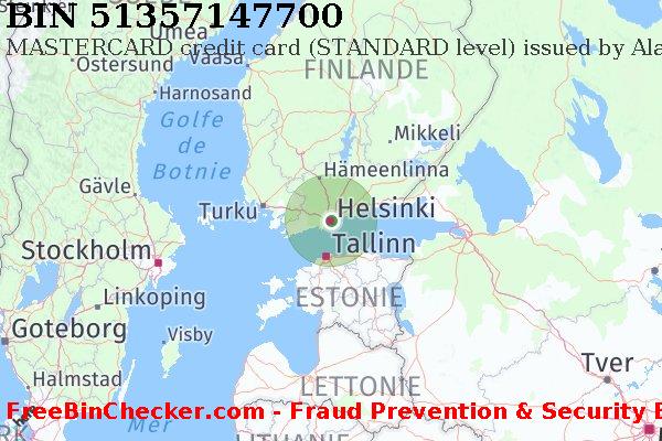 51357147700 MASTERCARD credit Finland FI BIN Liste 