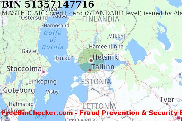51357147716 MASTERCARD credit Finland FI Lista BIN