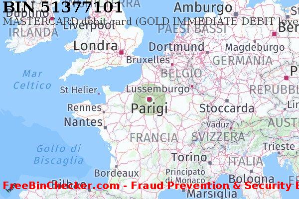 51377101 MASTERCARD debit France FR Lista BIN