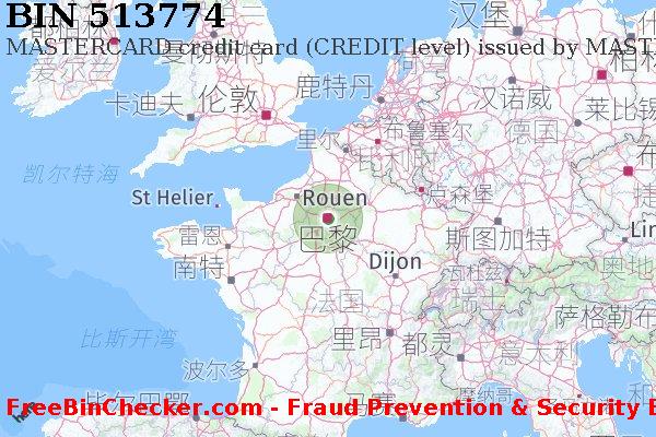 513774 MASTERCARD credit France FR BIN列表