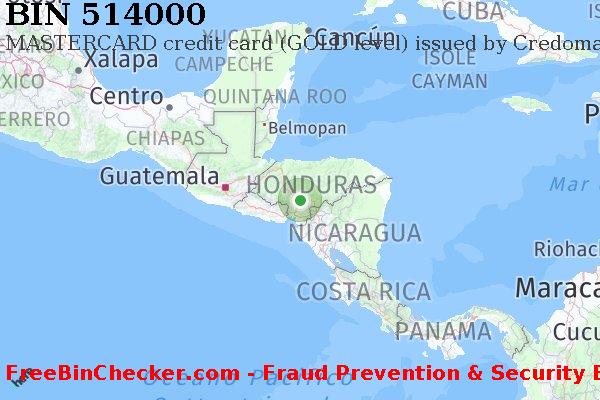 514000 MASTERCARD credit Honduras HN Lista BIN