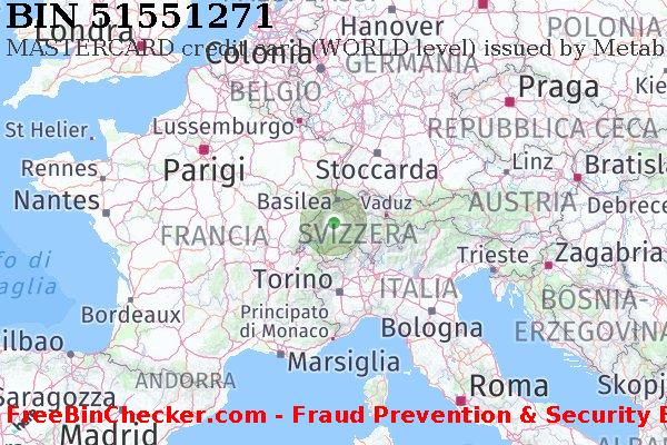 51551271 MASTERCARD credit Switzerland CH Lista BIN