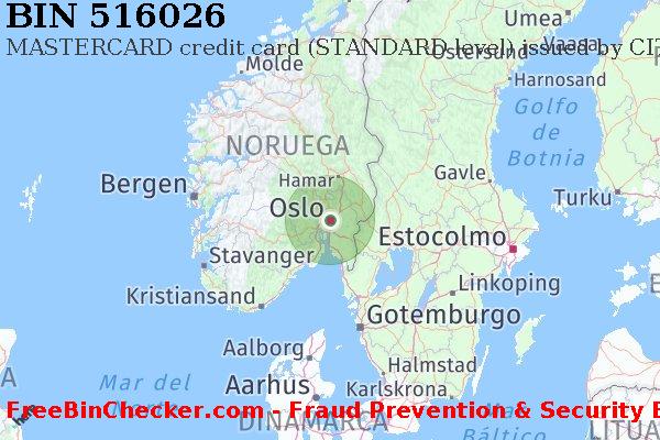 516026 MASTERCARD credit Norway NO Lista de BIN