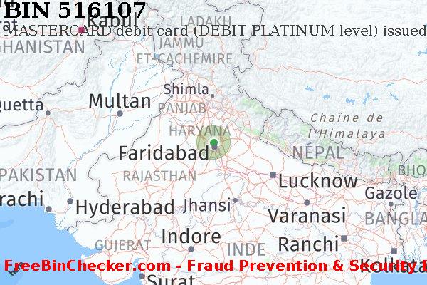 516107 MASTERCARD debit India IN BIN Liste 