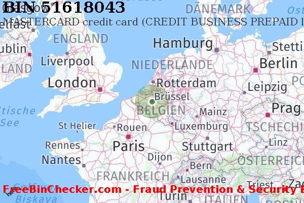 51618043 MASTERCARD credit Belgium BE BIN-Liste