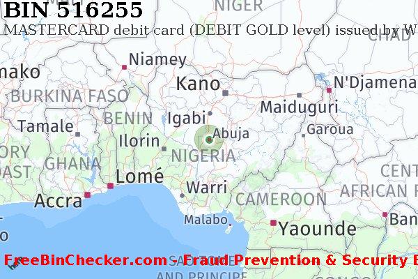 516255 MASTERCARD debit Nigeria NG Lista de BIN