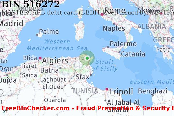 516272 MASTERCARD debit Tunisia TN BIN List