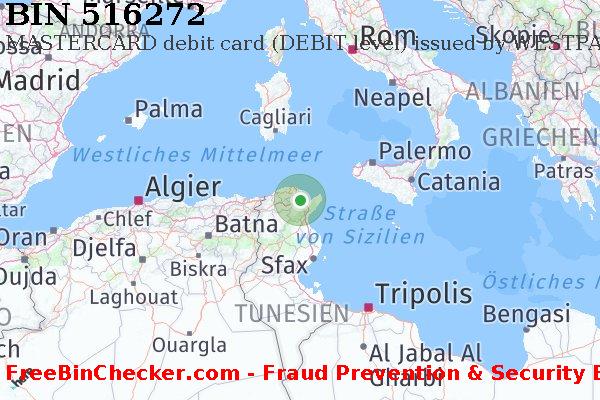 516272 MASTERCARD debit Tunisia TN BIN-Liste