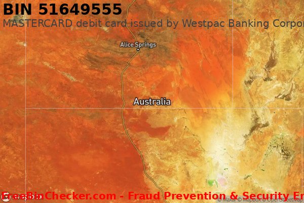 51649555 MASTERCARD debit Australia AU BIN List