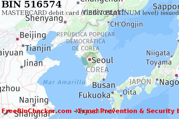 516574 MASTERCARD debit South Korea KR Lista de BIN
