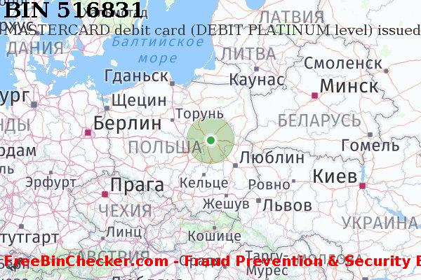 516831 MASTERCARD debit Poland PL Список БИН