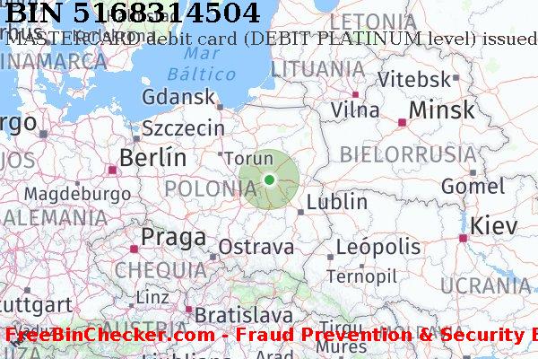 5168314504 MASTERCARD debit Poland PL Lista de BIN