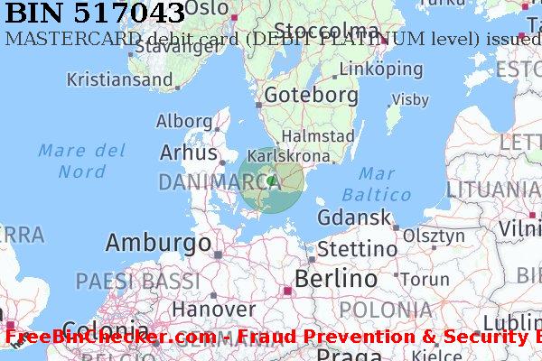 517043 MASTERCARD debit Denmark DK Lista BIN