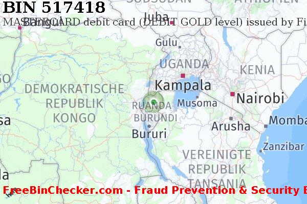 517418 MASTERCARD debit Rwanda RW BIN-Liste