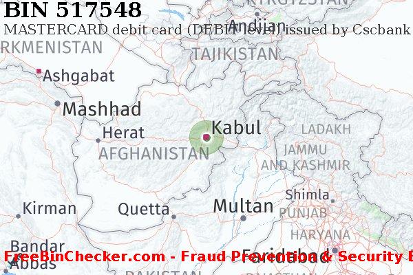 517548 MASTERCARD debit Afghanistan AF BIN List
