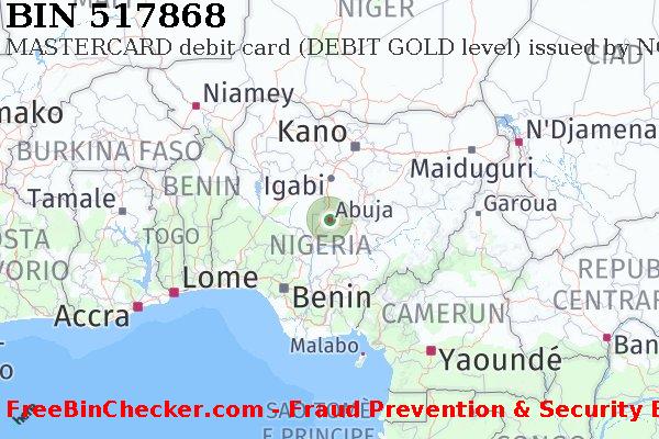 517868 MASTERCARD debit Nigeria NG Lista BIN