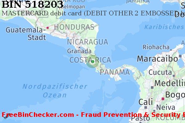 518203 MASTERCARD debit Costa Rica CR BIN-Liste